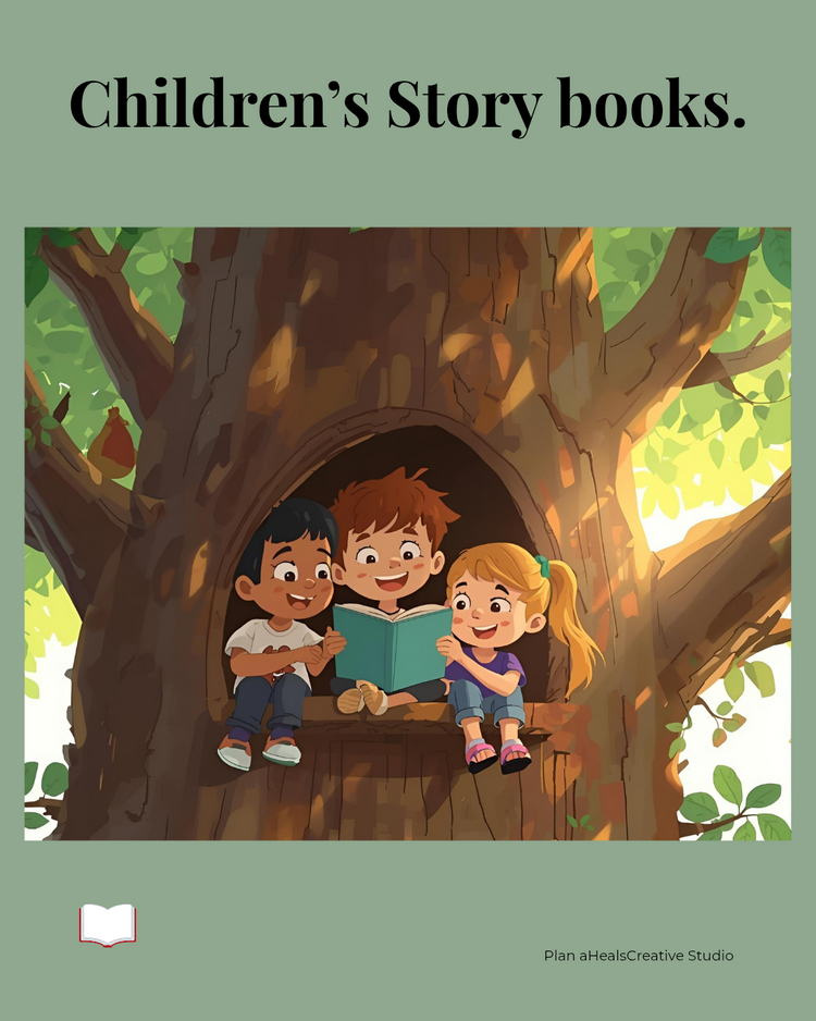 Children's story books.  Fun adventures that teach life lessons and spark imagination.” - Plan Heals Creative Studio
