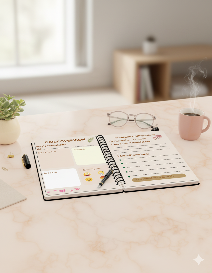 Rooted Daily Flow Planner – Minimalist Organiser - Plan Heals Creative Studio